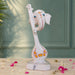 Abstract White Ganesha with Veena Musical Instrument Resin Idol (12 Inch) - View 4