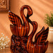 Abstract Wood-Finish Resin Swan Pair Showpiece (11 Inch) - View 3