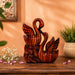 Abstract Wood-Finish Resin Swan Pair Showpiece (11 Inch) - View 4