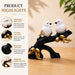 Affectionate White Bird Couple on Branch with Gold Leaves Resin Decor (6.5 Inch) - View 1
