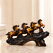 Amber Finish Seven Galloping Horses Resin Showpiece (9.5 Inch) - View 2