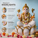 Auspicious White Resin Lord Ganesha on Lotus Base (9 Inch) - View 3