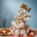 Auspicious White Resin Lord Ganesha on Lotus Base (9 Inch) - View 4