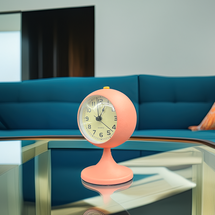 Stylish Pink Metal Table Clock for Modern & Minimalistic Décor