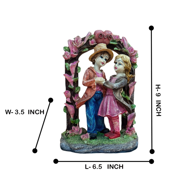 Romantic Couple Figurine with Floral Arch Design – 9 Inch Tall