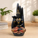Black & Gold Meditating Buddha on Hand Resin Statue (14 Inch) - View 2