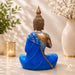 Blue & Gold Meditating Resin Buddha Statue (Style 1) (11.5 Inch) - View 4