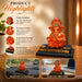 High-resolution craftsmanship detail shot displaying intricate ornamental work on Bright Orange Ganesha Resin Idol for Car Dashboard (4.2 Inch)