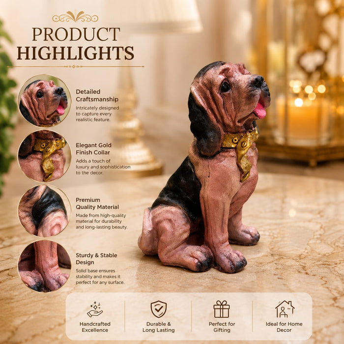 The Brown Sitting Beagle Figurine beautifully styled in a modern home interior setting to inspire decor placement.