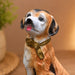 A direct front-facing view of the Brown Sitting Dog Figurine showcasing its vibrant details and premium finish.