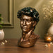 Classical Gold Bust of David with Patina Hair Resin Sculpture (11 Inch) - View 1