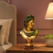 Classical Gold Male Bust with Green Draped Garment Resin Sculpture (11 Inch) - View 2