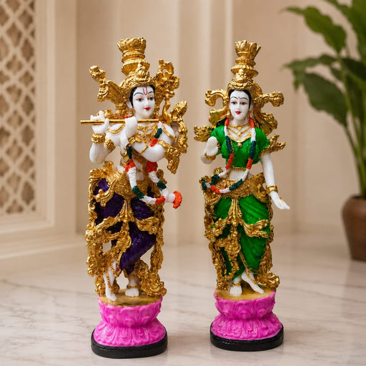 Divine Radha Krishna Flute Couple Resin Statue (Style 3) (14 Inch) - View 6