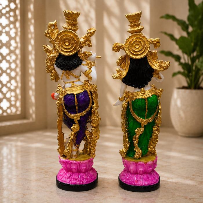 Divine Radha Krishna Flute Couple Resin Statue (Style 3) (14 Inch) - View 7