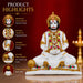 Divine Sitting Hanuman Resin Idol with Intricate Gold Detailing (16 Inch) - View 2