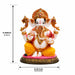 Divine White & Gold Ganesha Idol with Pink Accents Resin Statue (9 Inch) - View 1