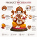 Divine White & Gold Ganesha Idol with Pink Accents Resin Statue (9 Inch) - View 3