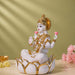 Divine White Resin Goddess Lakshmi Sitting on Lotus (10 Inch) - View 4