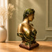 Elegant Gold Female Bust with Floral Draped Garment Resin Sculpture (12 Inch) - View 1
