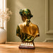 Elegant Gold Female Bust with Floral Draped Garment Resin Sculpture (12 Inch) - View 5