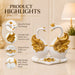 Elegant White & Gold Crowned Swan Pair Resin Figurine (7 Inch) - View 4