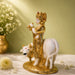 Elegant White Resin Krishna Flute Bust with Gold Detailing (9 Inch) - View 4