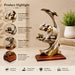 Three-quarter perspective angle view showcasing dynamic form and balanced proportions of Elephant Family on Branch Resin Sculpture (9 Inch)