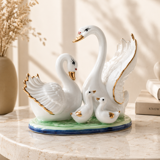Luxury swan home decor showpiece 