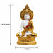 Three-quarter perspective angle view showcasing dynamic form and balanced proportions of Glossy Gold and White Meditating Buddha Resin Statue with Halo (12.3 Inch)
