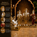 The detailed back view of the Gold Ram Darbar Murti showing the intricate texture of the material.