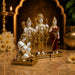 The Gold Ram Darbar Murti beautifully styled in a modern home interior setting to inspire decor placement.