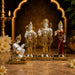 A side profile view of the Gold Ram Darbar Murti revealing its graceful silhouette.