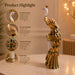 A direct front-facing view of the Gold Standing Peacock Figurine showcasing its vibrant details and premium finish.