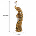 A dimensional diagram illustrating the exact height and width of the Gold Standing Peacock Figurine.