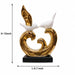 Luxury Gold & White Porcelain Kissing Birds Sculpture on Black Base (13 Inch) - Shot 4