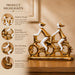 Modern Gold & White Porcelain Tandem Bicycle Couple Showpiece (9.2 Inch) - Shot 5