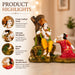 Hand-Painted Resin Radha Krishna Under Tree Idol (10.3 Inch) - View 2