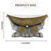 Detailed close-up of hand-painted accents, fine facial detailing, and premium Resin texture on Large Boat-Shaped Dual Elephant Resin Catchall Bowl (6.1 Inch)