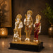 A direct front-facing view of the Large Gold Ram Darbar Idol showcasing Lord Ram, Sita, Lakshman, and Hanuman in a premium gold finish.