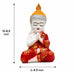 Little Praying Buddha Monk in Red & Gold Robes Resin Figurine (9.5 Inch) - View 3