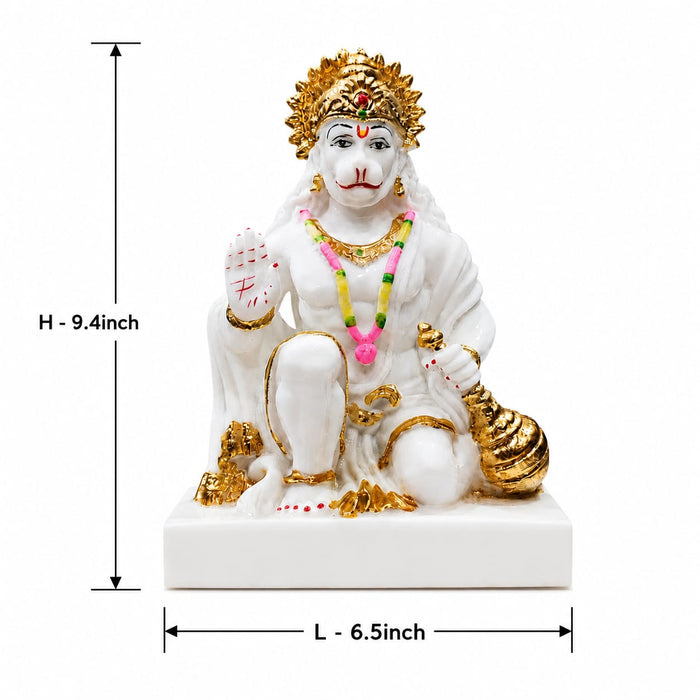 Lord Hanuman with Gada Premium Resin Statue (9.4 Inch) - View 6