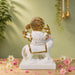 Majestic Goddess Durga on Lion White & Gold Resin Idol (9.5 Inch) - View 4