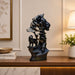 Side profile perspective showcasing elegant three-dimensional contours and sculptural depth of Majestic Lion Pride Abstract Resin Bust (11 Inch)