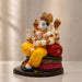 Majestic Seated Ganesha on Red Cushion Resin Idol (7.19 Inch) - View 4
