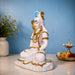 Meditating Lord Shiva White Resin Idol with Blue Snake (10.7 Inch) - View 3