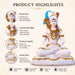 Meditating Lord Shiva White Resin Idol with Blue Snake (10.7 Inch) - View 4