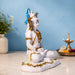 Meditating Lord Shiva White Resin Idol with Blue Snake (10.7 Inch) - View 7