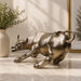 Metallic Bronze Charging Bull Resin Sculpture (6 Inch) - View 3