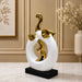 Full front view of Modern Abstract Intertwined Elephant Couple Porcelain Sculpture (13 Inch) on display base against clean studio background