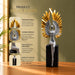 Modern Abstract Silver Angel with Arching Gold Wings Resin Sculpture (14 Inch) - View 4